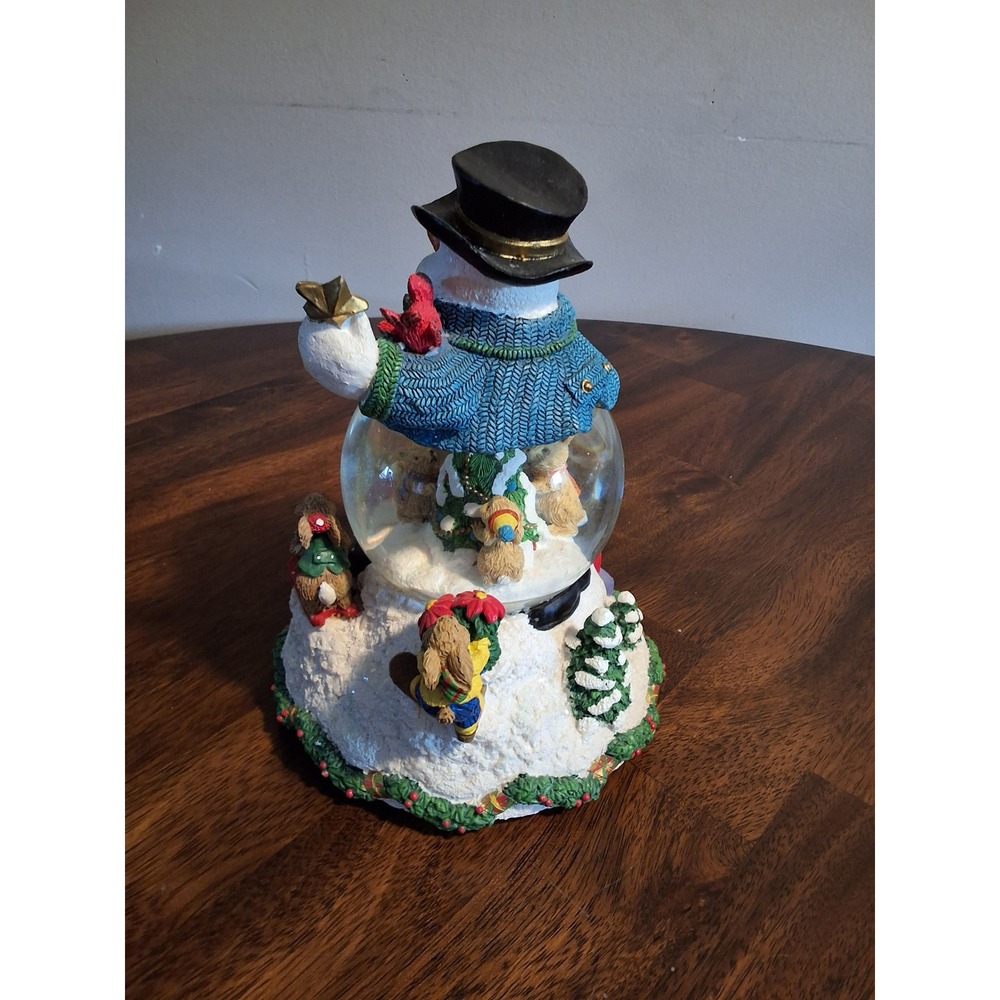 Snowman Christmas Snow Globe Musical Wind Up Animated Holiday Decor GVC WORKS - Picture 9 of 11